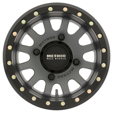 Load image into Gallery viewer, Method Wheels Method MR401 UTV Beadlock 15x7 / 4+3/13mm Offset / 4x156 / 132mm CB Titanium Wheel- Matte Black Ring