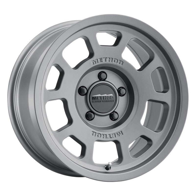 Method MR705 17x8.5 Titanium wheel full view