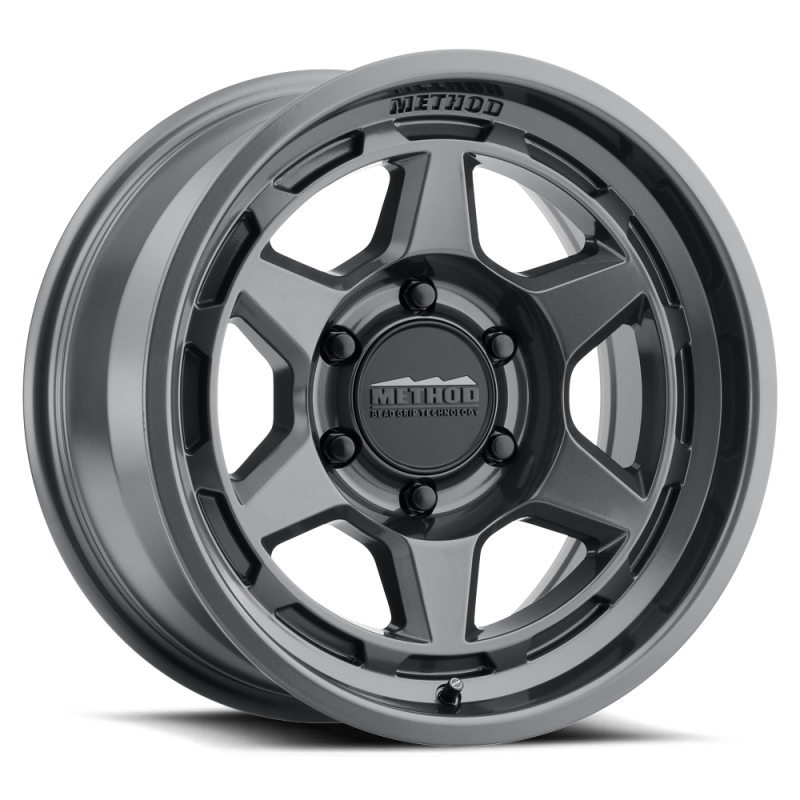 Method MR708 gloss titanium wheel, front face view showing 8-spoke design
