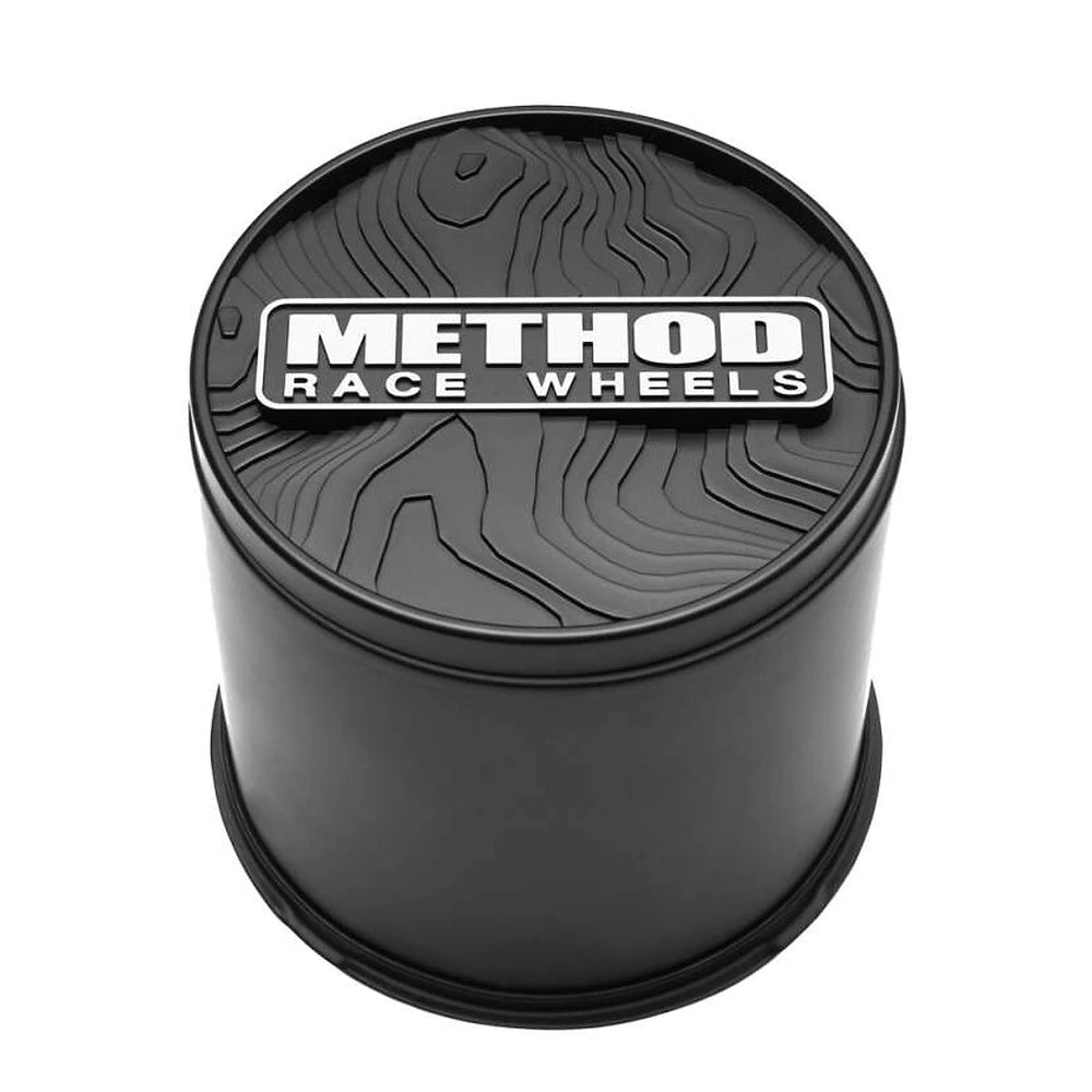 Method TOPO 130 mm Push-Through Center Cap, Black - Method Wheels MRWCP-TOPO130-P-B