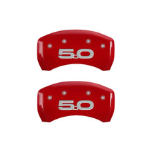 Load image into Gallery viewer, MGP 4 Caliper Covers Engraved Front 2015/Mustang Engraved Rear 2015/50 Red finish silver ch - Black Ops Auto Works
