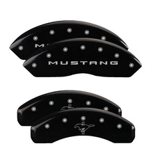 Load image into Gallery viewer, MGP 4 Caliper Covers Engraved Front 2015/Mustang Engraved Rear 2015/Bar &amp; Pony Black finish slvr ch - Black Ops Auto Works