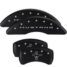 Load image into Gallery viewer, MGP 4 Caliper Covers Engraved Front 2015/Mustang Engraved Rear 2015/Bar &amp; Pony Black finish slvr ch - Black Ops Auto Works