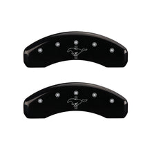 Load image into Gallery viewer, MGP 4 Caliper Covers Engraved Front 2015/Mustang Engraved Rear 2015/Bar &amp; Pony Black finish slvr ch - Black Ops Auto Works