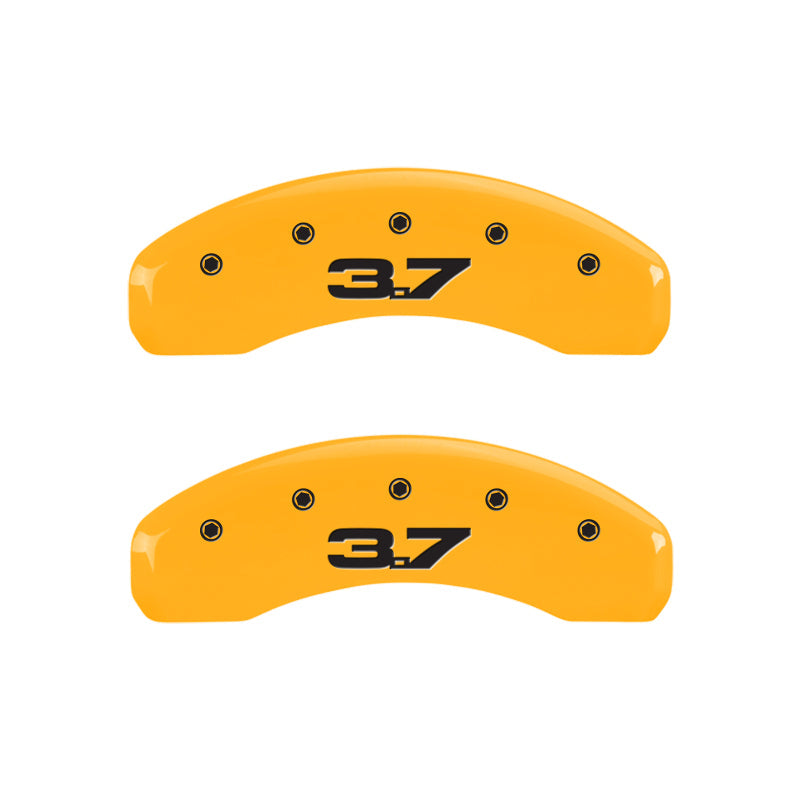 MGP 4 Caliper Covers Engraved Front 2015/Mustang Engraved Rear 2015/Bar & Pony Black finish slvr ch - Black Ops Auto Works