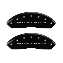 Load image into Gallery viewer, MGP 4 Caliper Covers Engraved Front 2015/Mustang Engraved Rear 2015/Bar &amp; Pony Black finish slvr ch - Black Ops Auto Works