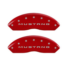 Load image into Gallery viewer, MGP 4 Caliper Covers Engraved Front 2015/Mustang Engraved Rear 2015/Bar &amp; Pony Red finish silver ch - Black Ops Auto Works