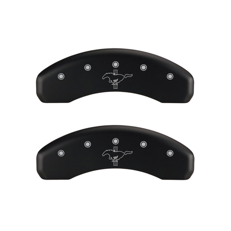 MGP 4 Caliper Covers Engraved Front 2015/Mustang Engraved Rear 2015/Bar & Pony Red/Silve 19in. Min - Black Ops Auto Works