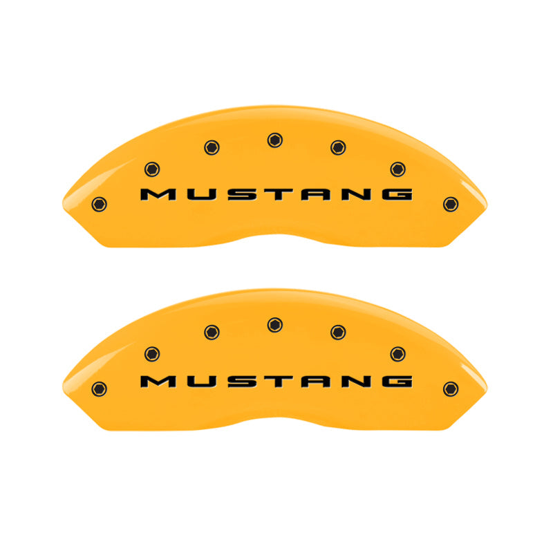MGP 4 Caliper Covers Engraved Front 2015/Mustang Engraved Rear 2015/Bar & Pony ylw finish black ch - Black Ops Auto Works