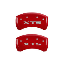 Load image into Gallery viewer, MGP 4 Caliper Covers Engraved Front Cadillac Engraved Rear XTS Red finish silver ch - Black Ops Auto Works