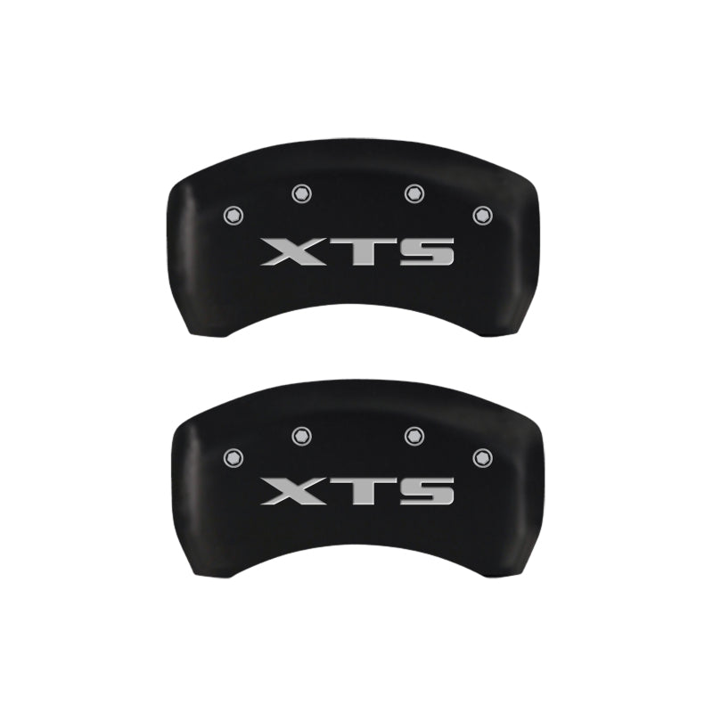 MGP 4 Caliper Covers Engraved Front Cadillac Engraved Rear XTS Red finish silver ch - Black Ops Auto Works
