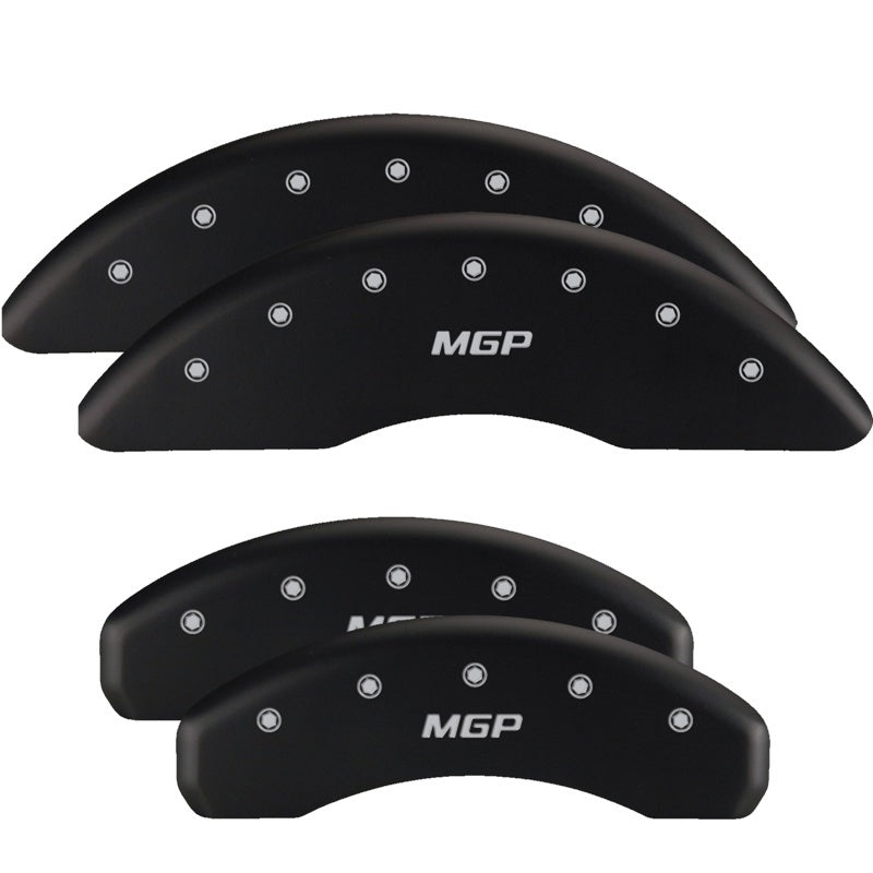 MGP 4 Caliper Covers Engraved Front Gen 5/Camaro Engraved Rear Gen 5/SS Red finish silver ch - Black Ops Auto Works
