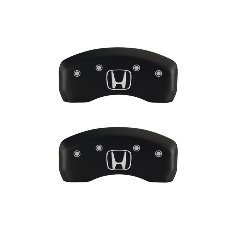 MGP 4 Caliper Covers Engraved Front Honda Engraved Rear H Logo Red finish silver ch - Black Ops Auto Works