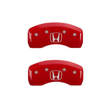 Load image into Gallery viewer, MGP 4 Caliper Covers Engraved Front Honda Engraved Rear H Logo Red finish silver ch - Black Ops Auto Works