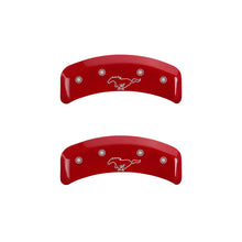 Load image into Gallery viewer, MGP 4 Caliper Covers Engraved Front Mustang Engraved Rear Pony Red finish silver ch - Black Ops Auto Works