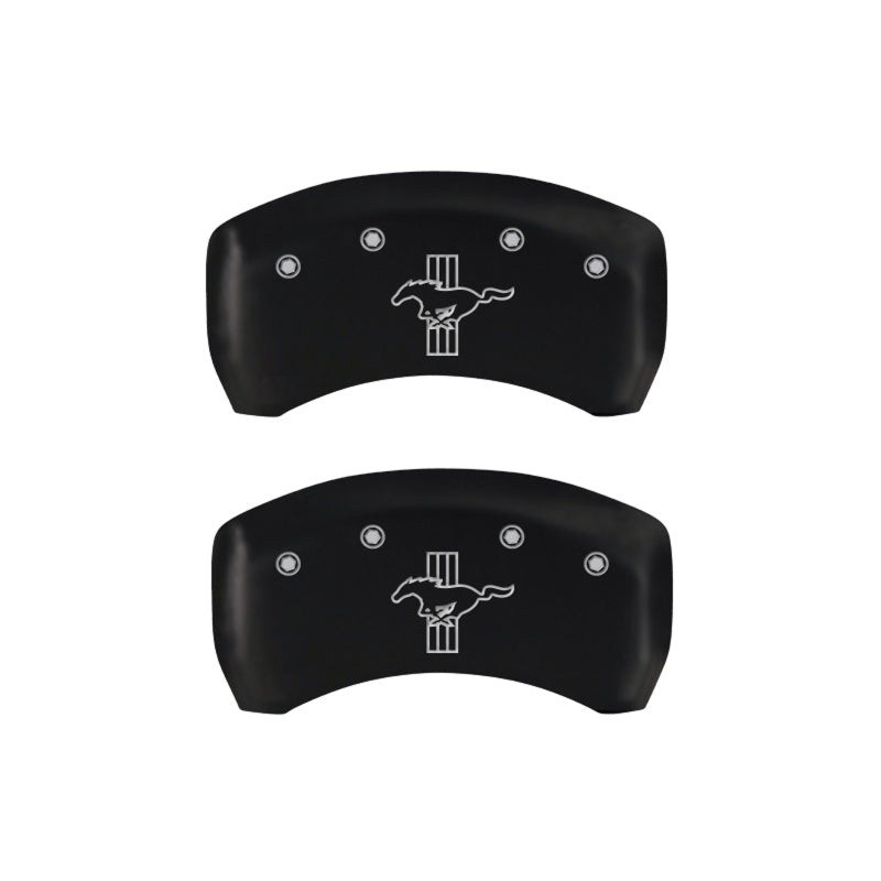 MGP 4 Caliper Covers Engraved Front Mustang Engraved Rear S197/Bar & Pony Red finish silver ch - Black Ops Auto Works