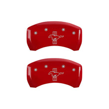 Load image into Gallery viewer, MGP 4 Caliper Covers Engraved Front Mustang Engraved Rear S197/Bar &amp; Pony Red finish silver ch - Black Ops Auto Works