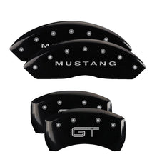Load image into Gallery viewer, MGP 4 Caliper Covers Engraved Front Mustang Engraved Rear S197/GT Black finish silver ch - Black Ops Auto Works