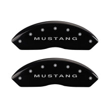 Load image into Gallery viewer, MGP 4 Caliper Covers Engraved Front Mustang Engraved Rear S197/GT Black finish silver ch - Black Ops Auto Works