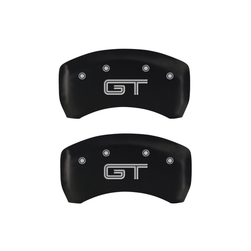MGP 4 Caliper Covers Engraved Front Mustang Engraved Rear S197/GT Red finish silver ch - Black Ops Auto Works