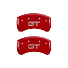 Load image into Gallery viewer, MGP 4 Caliper Covers Engraved Front Mustang Engraved Rear S197/GT Red finish silver ch - Black Ops Auto Works