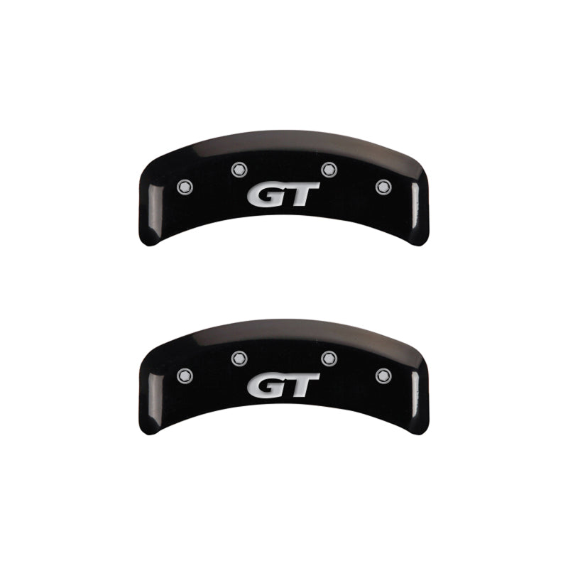 MGP 4 Caliper Covers Engraved Front Mustang Engraved Rear SN95/GT Black finish silver ch - Black Ops Auto Works