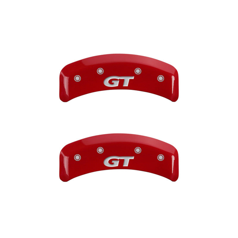 MGP 4 Caliper Covers Engraved Front Mustang Engraved Rear SN95/GT Red finish silver ch - Black Ops Auto Works