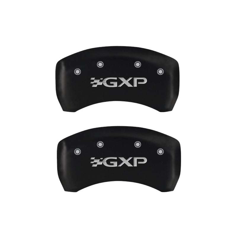MGP 4 Caliper Covers Engraved Front Pontiac Engraved Rear GXP Red finish silver ch - Black Ops Auto Works