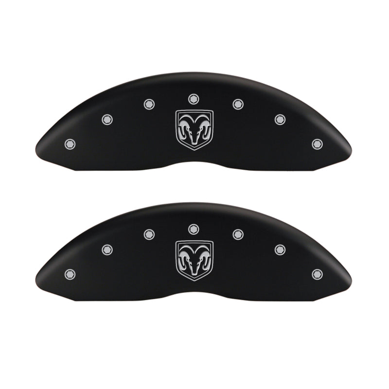 MGP 4 Caliper Covers Engraved Front RAM Engraved Rear RAMHEAD Red finish silver ch - Black Ops Auto Works