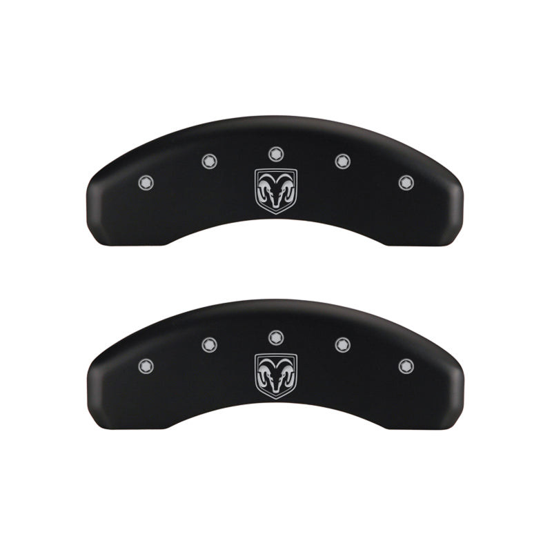 MGP 4 Caliper Covers Engraved Front RAM Engraved Rear RAMHEAD Red finish silver ch - Black Ops Auto Works