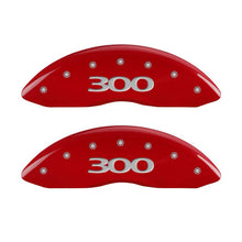 Load image into Gallery viewer, MGP 4 Caliper Covers Engraved Front &amp; Rear 300 Red finish silver ch - Black Ops Auto Works