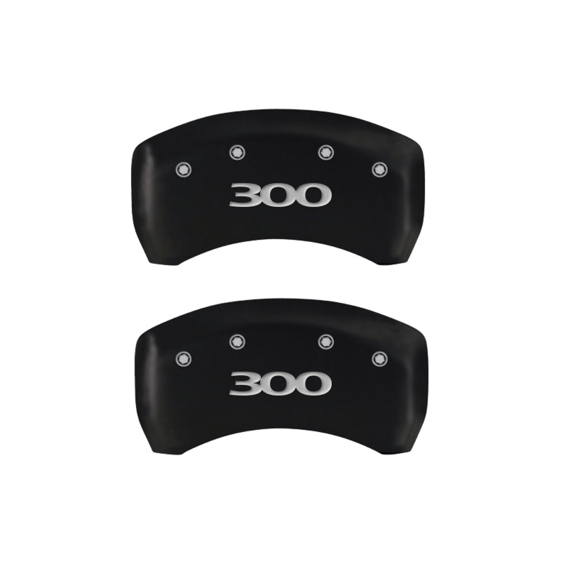 MGP 4 Caliper Covers Engraved Front & Rear 300 Red finish silver ch - Black Ops Auto Works