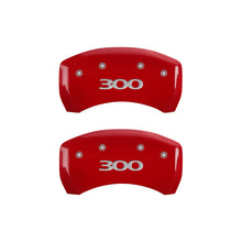 Load image into Gallery viewer, MGP 4 Caliper Covers Engraved Front &amp; Rear 300 Red finish silver ch - Black Ops Auto Works