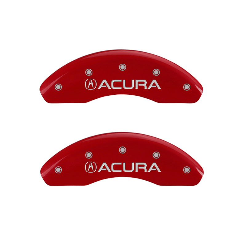 MGP 4 Caliper Covers Engraved Front & Rear Acura Red finish silver ch - Black Ops Auto Works