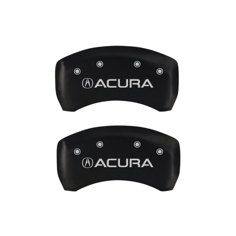MGP 4 Caliper Covers Engraved Front & Rear Acura Red finish silver ch - Black Ops Auto Works