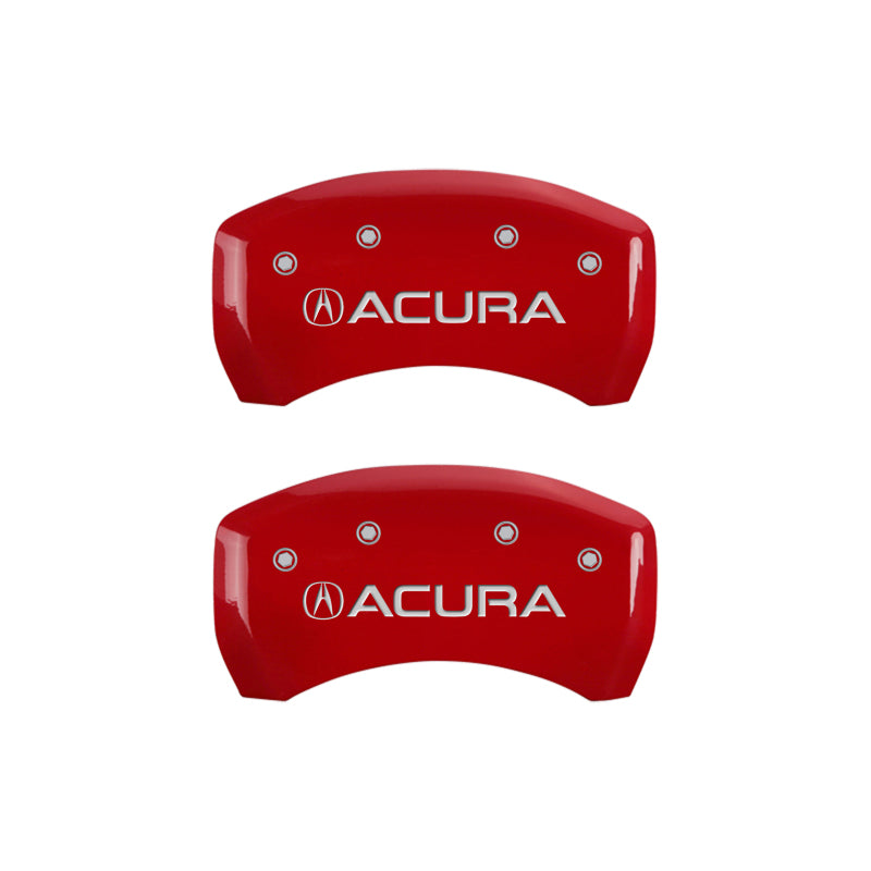 MGP 4 Caliper Covers Engraved Front & Rear Acura Red finish silver ch - Black Ops Auto Works