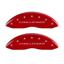 Load image into Gallery viewer, MGP 4 Caliper Covers Engraved Front &amp; Rear Block/Challenger Red finish silver ch - Black Ops Auto Works