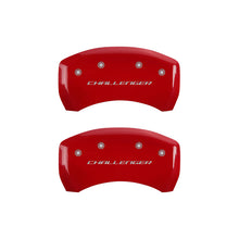 Load image into Gallery viewer, MGP 4 Caliper Covers Engraved Front &amp; Rear Block/Challenger Red finish silver ch - Black Ops Auto Works