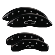 Load image into Gallery viewer, MGP 4 Caliper Covers Engraved Front &amp; Rear Bowtie Black finish silver ch - Black Ops Auto Works