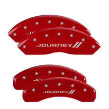 Load image into Gallery viewer, MGP 4 Caliper Covers Engraved Front &amp; Rear Bowtie Red finish silver ch - Black Ops Auto Works
