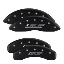 Load image into Gallery viewer, MGP 4 Caliper Covers Engraved Front &amp; Rear Bowtie Red finish silver ch - Black Ops Auto Works