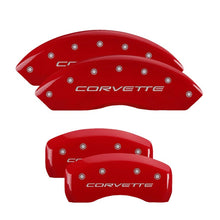 Load image into Gallery viewer, MGP 4 Caliper Covers Engraved Front &amp; Rear C5/Corvette Red finish silver ch - Black Ops Auto Works