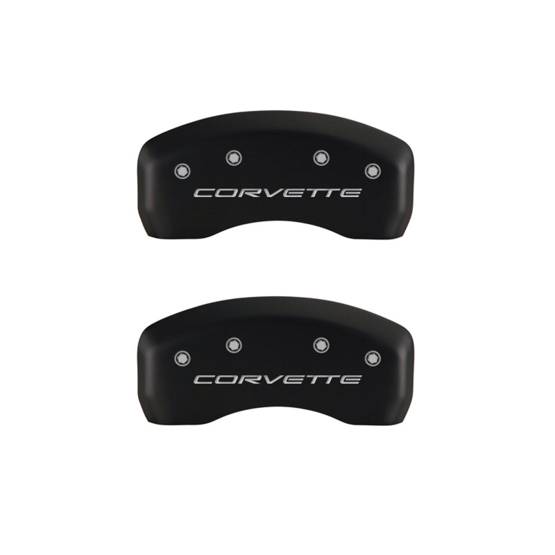 MGP 4 Caliper Covers Engraved Front & Rear C5/Corvette Red finish silver ch - Black Ops Auto Works