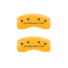 Load image into Gallery viewer, MGP 4 Caliper Covers Engraved Front &amp; Rear C5/Corvette Yellow finish black ch - Black Ops Auto Works