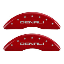 Load image into Gallery viewer, MGP 4 Caliper Covers Engraved Front &amp; Rear Denali Red finish silver ch - Black Ops Auto Works