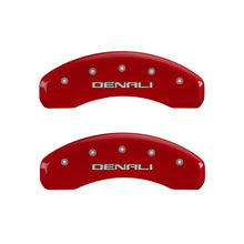 Load image into Gallery viewer, MGP 4 Caliper Covers Engraved Front &amp; Rear Denali Red finish silver ch - Black Ops Auto Works