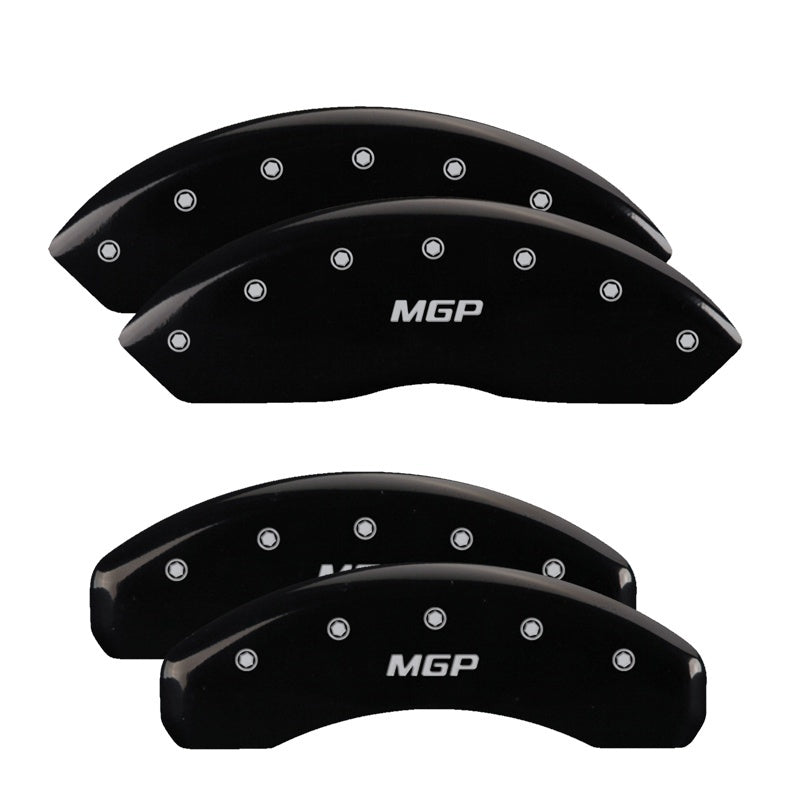 MGP 4 Caliper Covers Engraved Front & Rear Escalade Black finish silver ch - Black Ops Auto Works