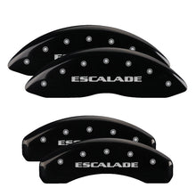 Load image into Gallery viewer, MGP 4 Caliper Covers Engraved Front &amp; Rear Escalade Black finish silver ch - Black Ops Auto Works