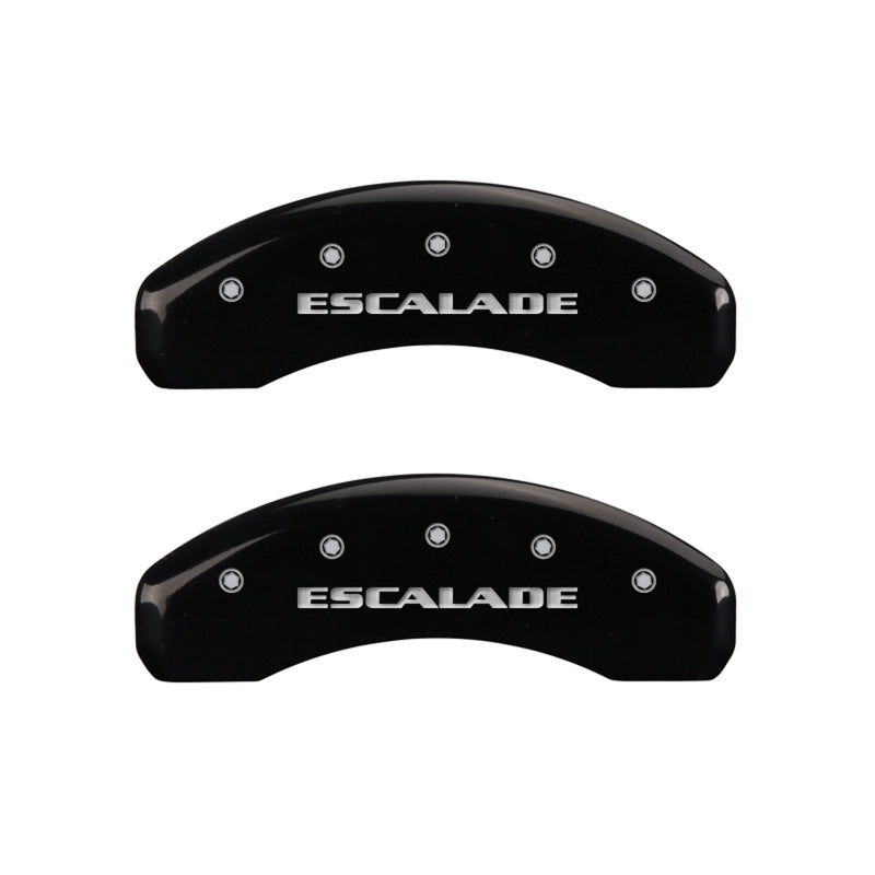 MGP 4 Caliper Covers Engraved Front & Rear Escalade Black finish silver ch - Black Ops Auto Works