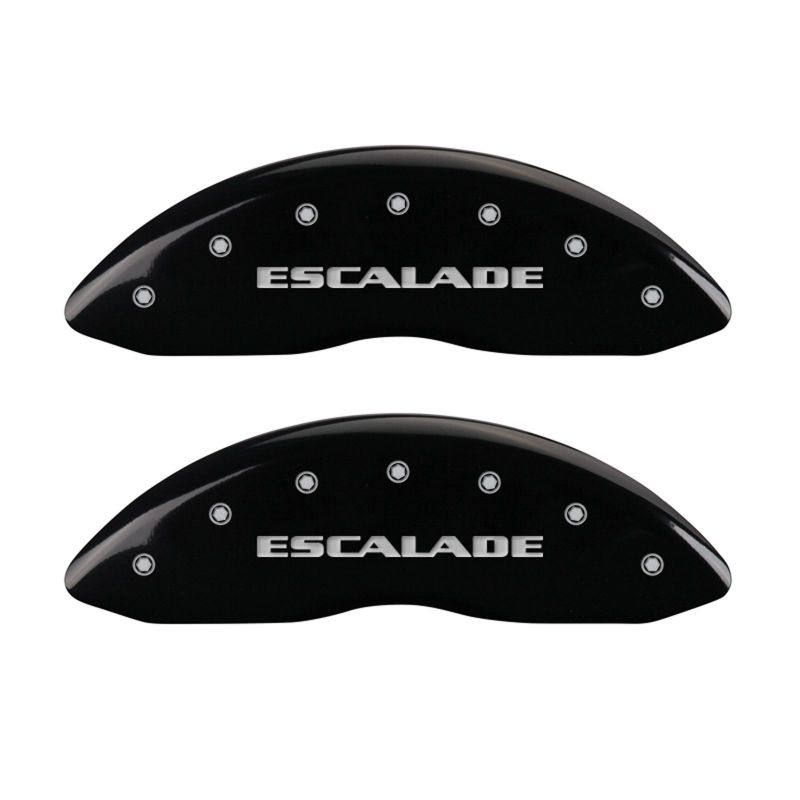 MGP 4 Caliper Covers Engraved Front & Rear Escalade Black finish silver ch - Black Ops Auto Works